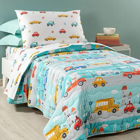 Copriletto trapuntato Car ! Caleffi Kids  Estivo in Cotone