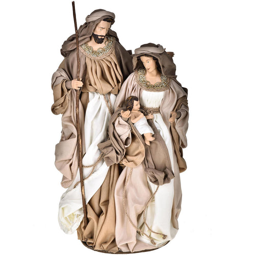 Natività monoblocco per presepe in tessuto decorazione natalizia h 47 cm