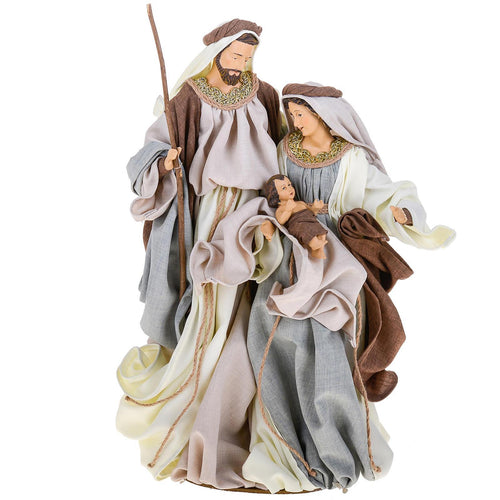 Natività monoblocco per presepe in tessuto decorazione natalizia h 47 cm