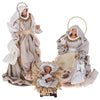 Natività completa statue per presepe con vestiti in tessuto Crema da 36 cm