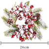 Centrotavola innevato natalizio decorazione con bacche rosse e pigne ø 26 cm