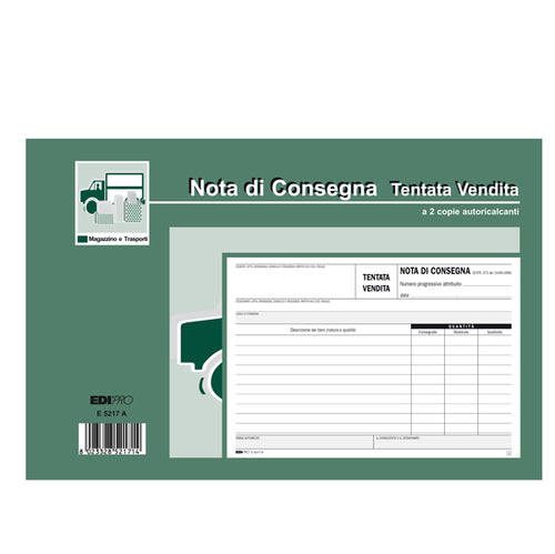 Blocco Nota Consegna Tent.Vendita 15X23 50Fg Autoric. E5217A Edipro