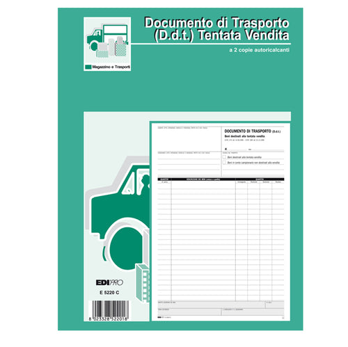 Blocco Ddt Carico Tentata Vendita A4 50 Fg Autoric. E5220C Edipro