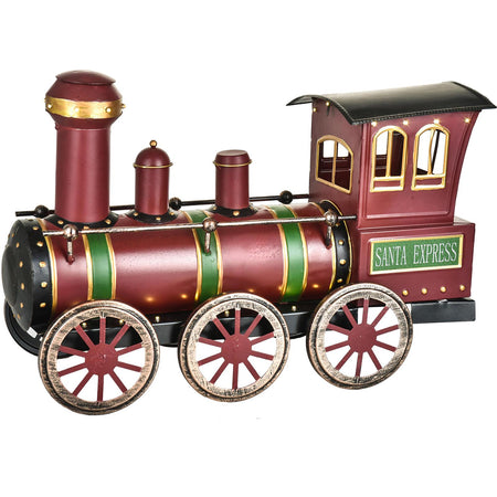 Locomotiva 40 led trenino natalizio in latta Rosso 48 cm decorazione natalizia