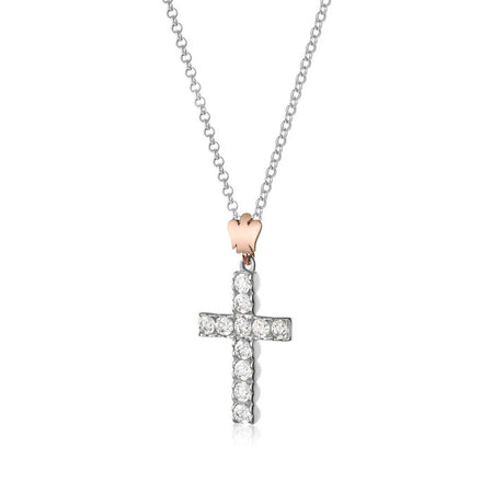 ROBERTO GIANNOTTI - COLLANA CROCE IN ARGENTO E ANGELO