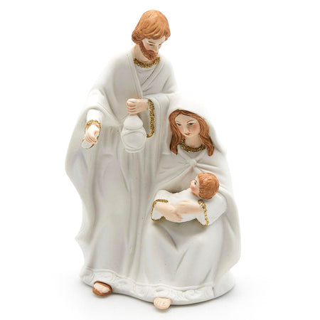 Natività monoblocco "Kid" h 16 cm presepe in poli-resina bianco arredamento natalizio