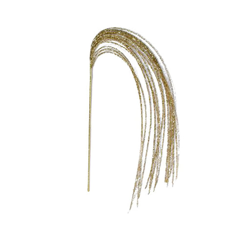 Ramo filante con glitters oro per albero di natale e decorazioni natalizie h 63 cm