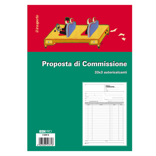 Blocco Copia Commissioni 29,7X21Cm 33Fg 3 Copie Autoric. E5237A Edipro