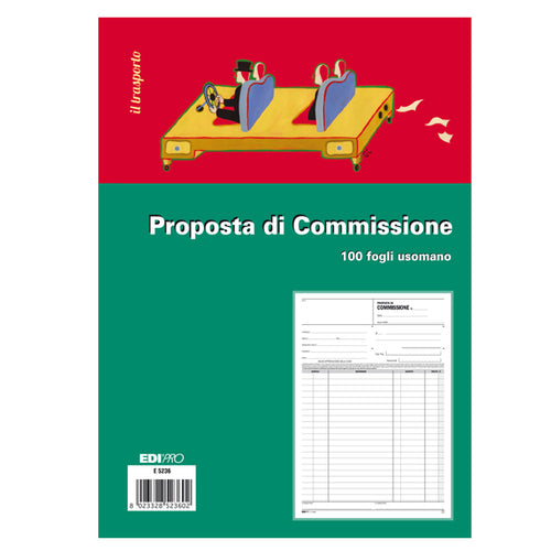 Blocco Copia Commissioni 29,7X21 100Fogli Uso Mano E5236 Edipro
