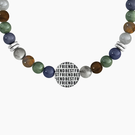 Kidult -  Bracciale uomo in pietre multicolor con simbolo zampa - PETS | BEST FRIENDS