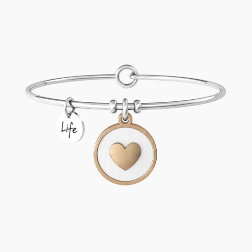 Kidult -  Bracciale rigido donna con cuore inciso - CUORE | MAMMA SEI IL MONDO