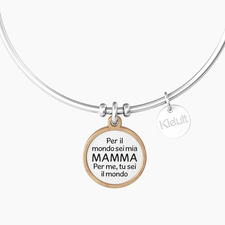Kidult -  Bracciale rigido donna con cuore inciso - CUORE | MAMMA SEI IL MONDO