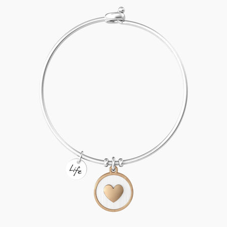 Kidult -  Bracciale rigido donna con cuore inciso - CUORE | MAMMA SEI IL MONDO