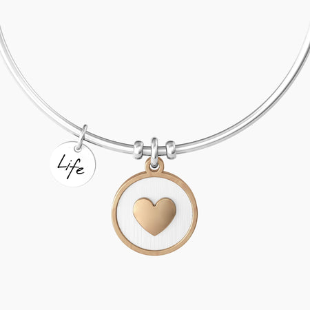 Kidult -  Bracciale rigido donna con cuore inciso - CUORE | MAMMA SEI IL MONDO