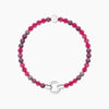 Kidult - Bracciale in acciaio componibile con agata fucsia striata MAMANONMAMA
