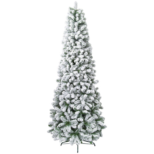 Albero di natale Slim innevato Kentucky in PVC + Flock Bianco per dimensioni ridotte