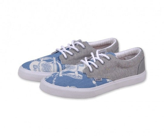 DJINNS Scarpa Bassa Uomo Djinns Shoes "nice Palms-spots" Indigo/grey/white Unico da uomo