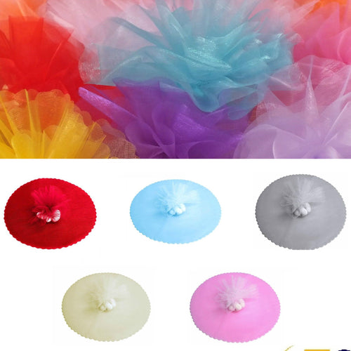 50 Veli Tulle Per Bomboniere Tondo Organza Matrimoni Battesimi Lauree Confetti