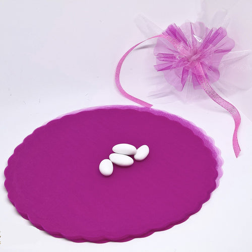 50 Veli Tulle Per Bomboniere Tondo Organza Matrimoni Battesimi Lauree Confetti