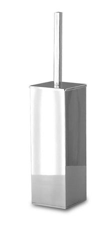 Chess Silver - confezione da 4 pz - porta scopino da bagno antibatterico quadrato a parete in ottone cromato