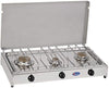 CFParker Fornello a Gas 3 Fuochi Gpl / Metano con Piano in Acciaio Inox e Valvola di Sicurezza mod. 5523RSG