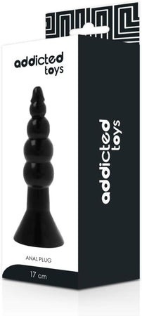 Plug anale progressivo XL super morbido 17 cm con base nero Addicted toys