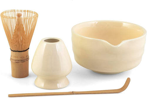 H&H Confezione 4 pezzi matcha tea in porcellana crema