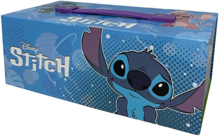 Valigetta per bambini Stitch e Angel Disney set 52 pezzi di colori e cancelleria i kit disegno e pittura