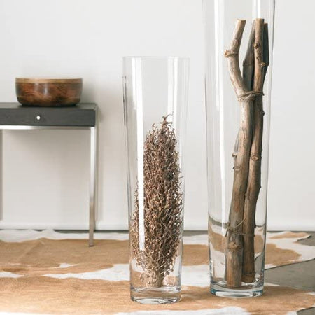 Vaso a cono in vetro trasparente per piante e fiori da interno h 70 cm