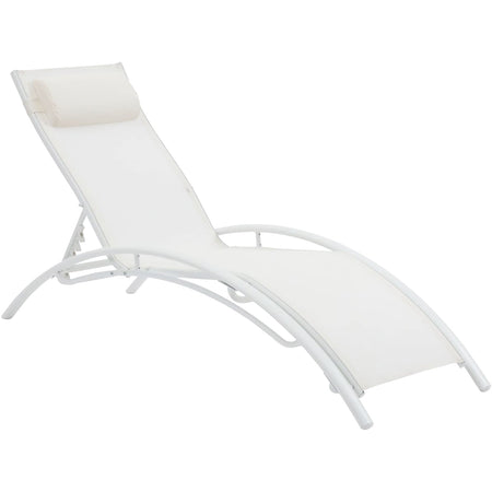 Lettino prendisole in alluminio "Sophia" impilabile per piscina e giardino