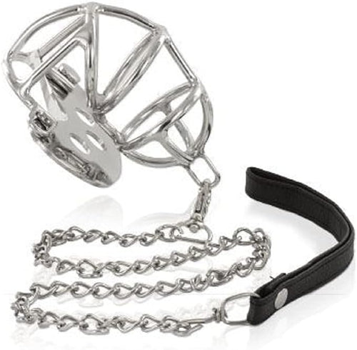 Gabbia pene con guinzaglio cintura di castità in acciaio pesante Ultimate BDSM