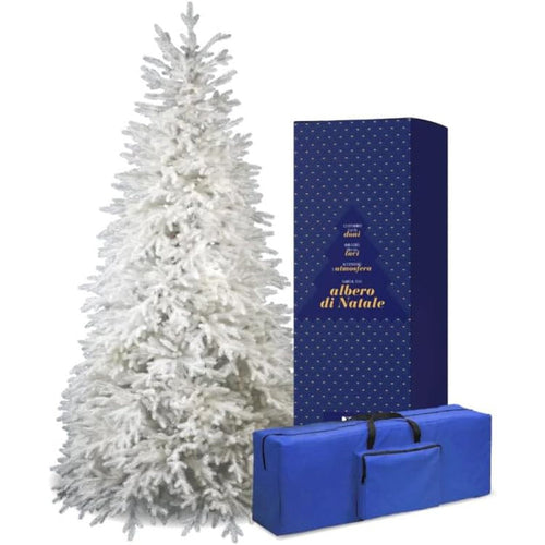 Albero di natale Bianco Lincoln 100 % in PE Effetto Real Touch di Altissima qualità