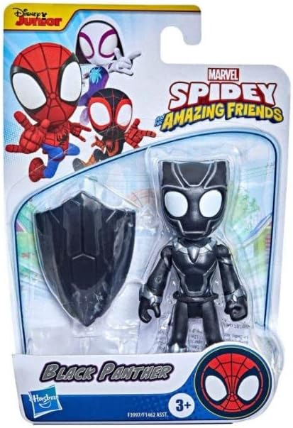 Marvel Spidey & His Amazing Friends Action Figures Superheroes + Villains (Choose Figure) (Black Panther ( 4 Inch ))
