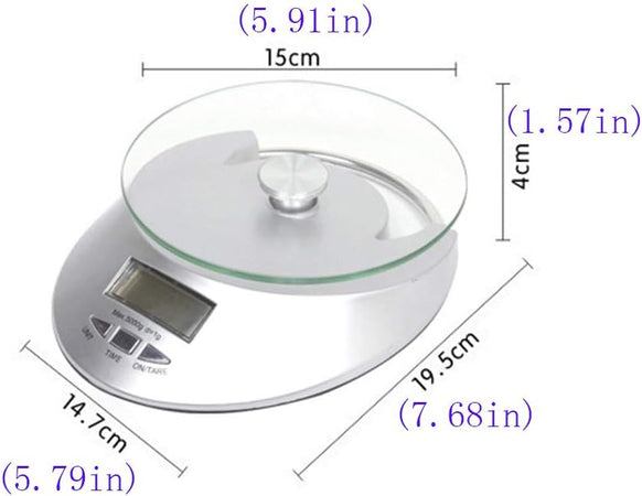 Bilancia digitale da cucina adatto per ambito domestico, massimo 5 kilogrammi