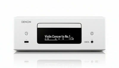 Denon RCD-N12DAB Compact System, HiFi Amplifier, CD Player, Internet Radio, Music Streaming, HEOS Multiroom, Bluetooth and WiFi, AirPlay 2, Alexa Compatible, 2 Optical TV Inputs, DAB+ Radio