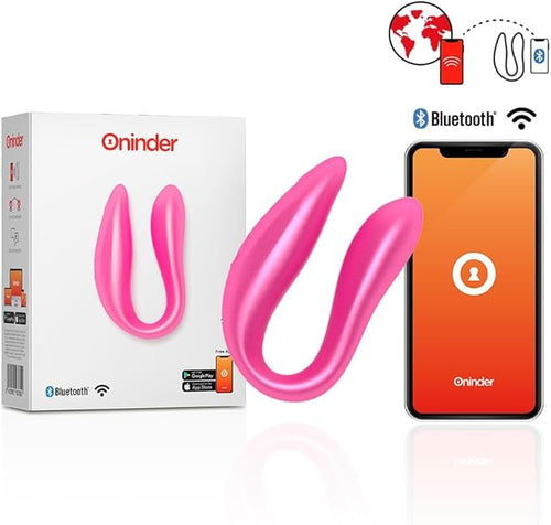 Oninder Lisboa stimolatore punto G e clitoride rosa controllo app bluetooth