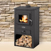 Stufa a legna Kursal 9 kW in acciaio verniciato caminetto h 93 cm