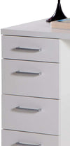 Scrivania con 4 cassetti, postazione porta PC da ufficio e cameretta 110 cm Made in Italy