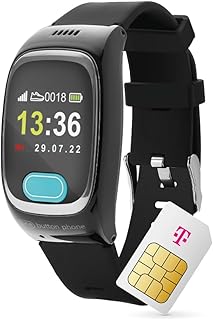 Deutsche Telekom x One Button Phone - 4G LTE Emergency Watch with Location and Phone Function, Emergency Call Bracelet for Seniors, SOS Emergency Button, GPS Emergency Watch - 30 Amazon Voucher after