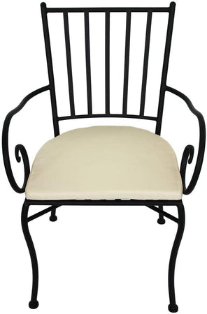 Poltrone "Ortigia" in acciaio verniciato a polvere per giardino e veranda con cuscino