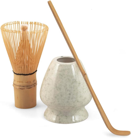 H&H Confezione 3 pezzi matcha tea in porcellana grigio