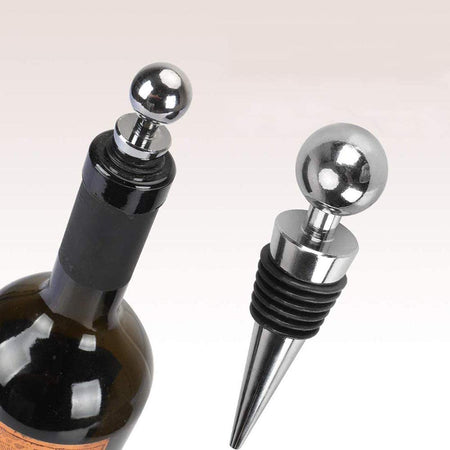 Set sommelier 4 pezzi Cavatappi con tagliacapsule, Anello anti goccia, Tappo chiudi bottiglia, Tappo versatore