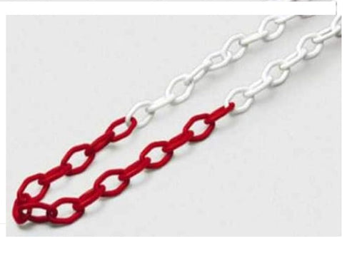 PROMAX - CATENA IN PLASTICA BIANCA E ROSSA 5 METRI + 2 ANELLI DI GIUNZIONE
