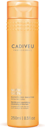 Cadiveu nutri glow sulfate-free shampoo 250 ml, deterge rispettando l'integrità dei capelli secchi e opachi