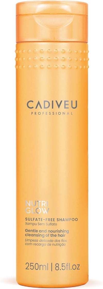 Cadiveu nutri glow sulfate-free shampoo 250 ml, deterge rispettando l'integrità dei capelli secchi e opachi