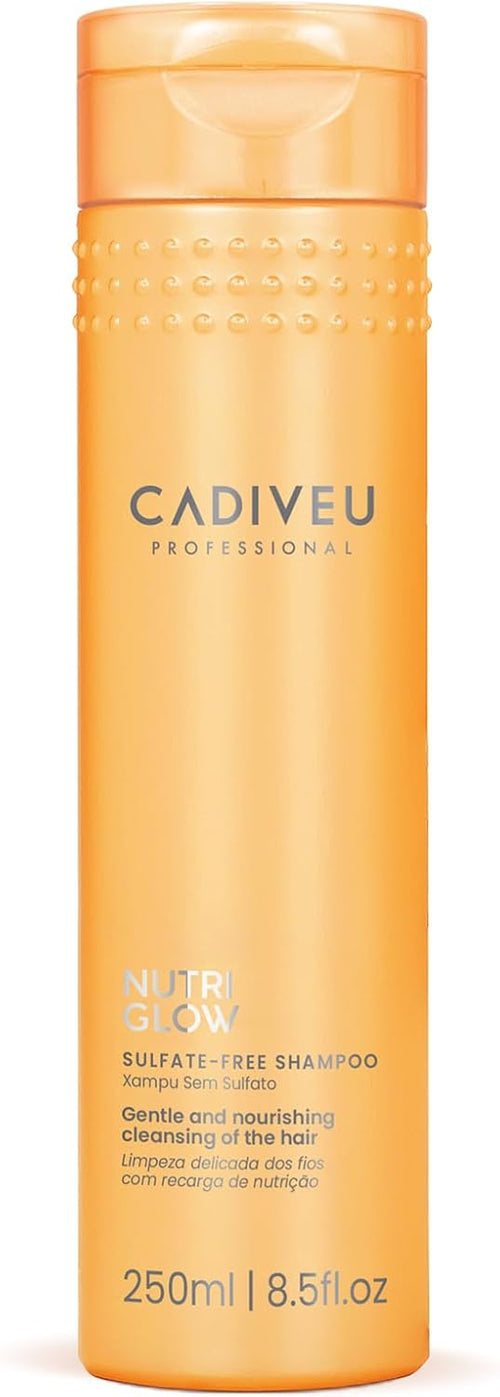 Cadiveu nutri glow sulfate-free shampoo 250 ml, deterge rispettando l'integrità dei capelli secchi e opachi