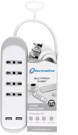 ELECTRALINE - GUMMY MULTIPRESA 4P 2USB 2.1A COVER SILI