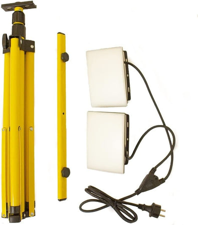 Doppio Faretto Led da Cantiere su Treppiede Telescopico - 4800 lumen - 60Watt - faretti con indice di resistenza IK08 - Impermeabile IP65 - ElettroWatt.eu
