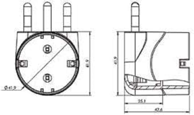 ROSI - ADATTATORE SCHUKO 16A 2P+T NERO 90^
