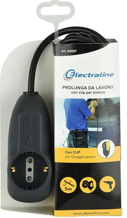 ELECTRALINE - PROLUNGA C/CLIP CINTURA 5M SCHK/10A 2BIV